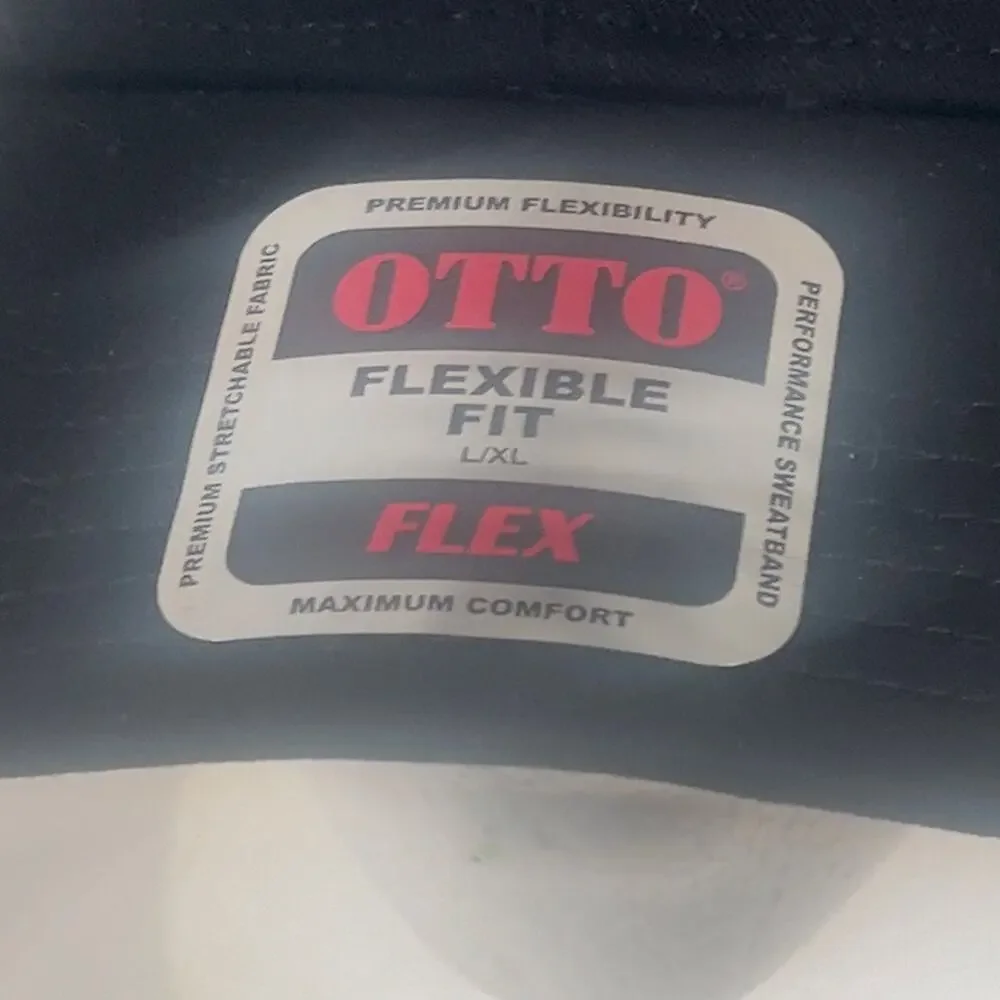 Hole in the Wall Black Flexible Fit L/XL Cap Embroidered White Logo OTTO Trucker